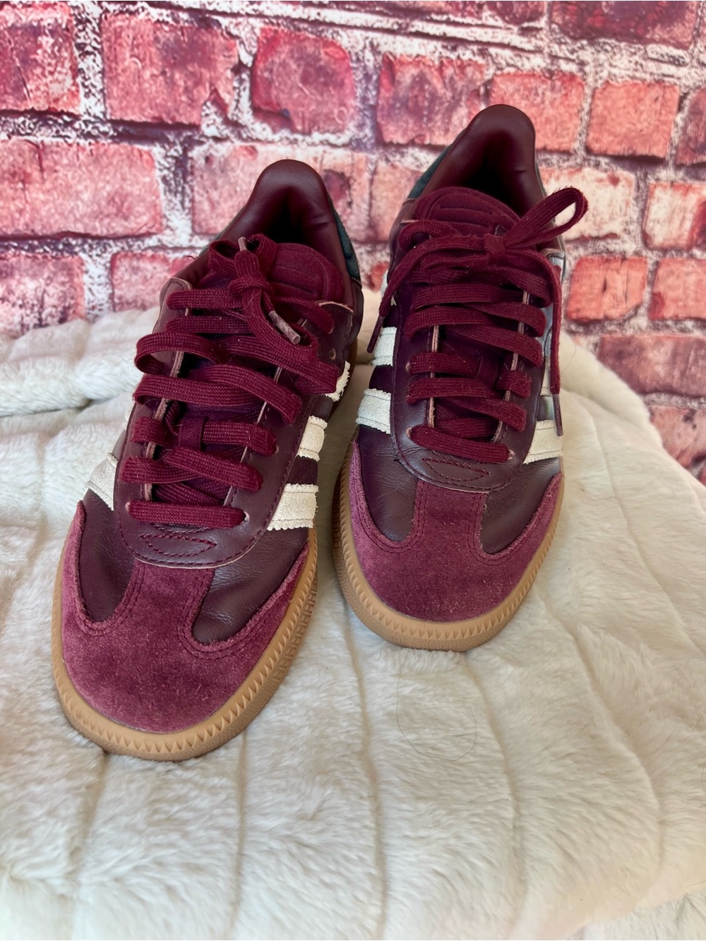 adidas Samba XLG Maroon Wonder Beige Gum Platform Sneakers Men 8 / Women 9 - Picture 5 of 10